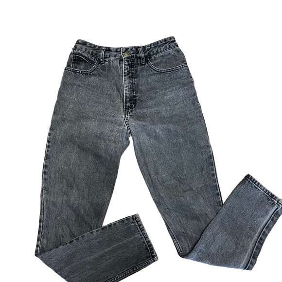 Vintage 90s GUESS jeans black  wash high waisted straight leg size 26 - Picture 3 of 11